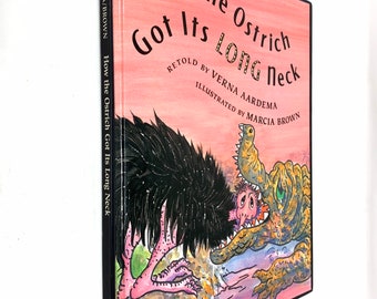 How the Ostrich Got Its Long Neck~1995~First Edition~First Printing~Retold by Verna Aardema~Marcia Brown~Free Shipping