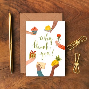 Waarom bedankt-wenskaart | Cadeaus en cadeaus Bedankkaart | Geïllustreerde bedankkaart voor een vriend | Kaart voor haar | Ananasgelei
