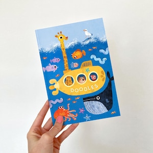 Cuaderno submarino A5 / Bloc de notas sencillo con ilustraciones recicladas / Diario con temática submarina con ilustraciones de peces para niños / Garabatos para niños