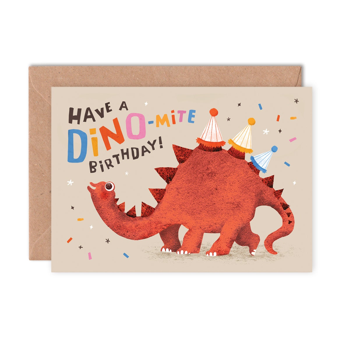 Dino-Mite Geburtstagskarte – Blauer Dino Mit Sonnenbrille & Muffin, 15,2x20,3 Cm, UK-made