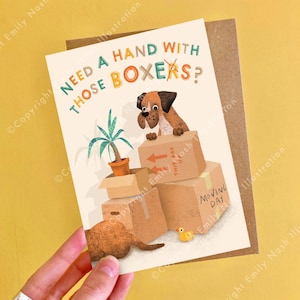 Carte d'anniversaire A6 Ces boxeurs / Carte de déménagement drôle de chien / Carte de nouvelle maison pour chien / Carte de pendaison de crémaillère pour amoureux des chiens / Carte de voeux Boxer Dog Pun