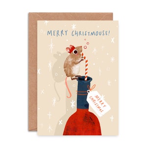 Pack of 8 Mouse Christmas Cards, Multipack of Mice Holiday Greeting Cards, Eight Illustrated Seasonal Cards image 8