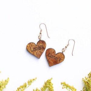 Lana’i Heart Earrings made with Koa Wood [U&#39;I Collection - Earrings]