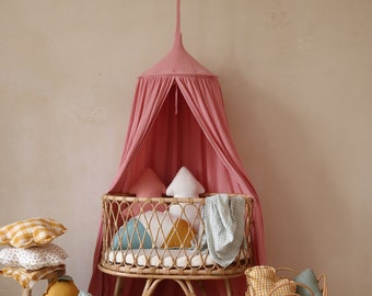 Dirty pink muslin canopy / Pink canopy / Limone collection /  Thick cotton /  Bed Canopy / Crib Canopy /  Canopy for nursery / Babotipi