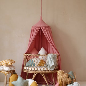 Pink Muslin Canopy / Ceiling canopy / Limone collection /  Thick cotton /  Bed Canopy / Crib Canopy /  Canopy for nursery / Babotipi