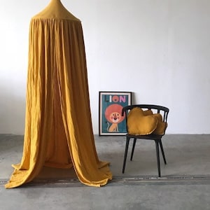 Mustard Canopy with pillow / Yellow tent / Bed canopy / heart pillow / Crib canopy/ /Babotipi / Gift for boy / Boho / Kidsroom decor /