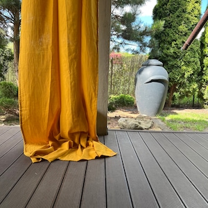 Mustard muslin curtain // 2x curtain // Soft muslin // Window decoration