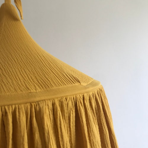 Mustard muslin canopy, thick cotton, Mustard Bed Canopy, Crib Canopy, Play room canopy, canopy for nursery, kids shops canopy, Tent canopy