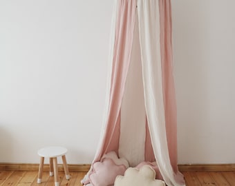 Pink Cream Muslin Canopy: Kids Room Decor | Circus canopy - Babotipi