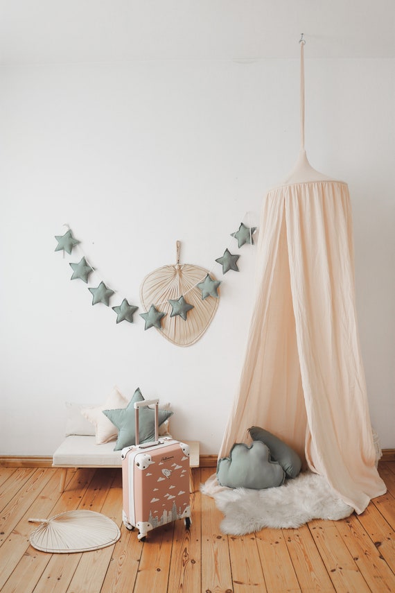 Peach bed canopy deals