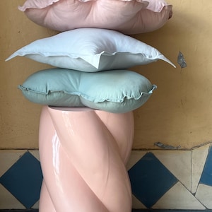 Juego de 3 almohadas pastel: nube, corazón y estrella. Algodón. Decoración para habitación infantil. Regalo. Almohada para bebé hecha a mano. Rosa, menta y gris claro.