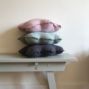 Muslin Cloud Pillow Set: Pink, Mint, Grey Kids Cushions
