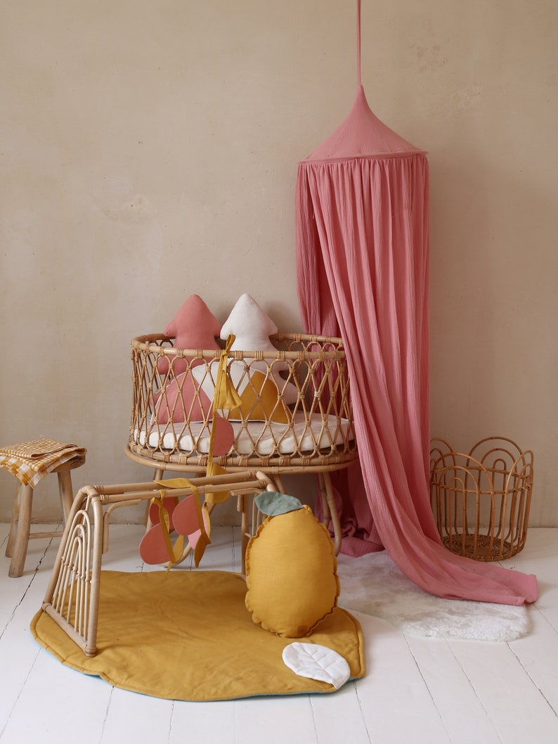 Zgaszony różowy baldachim / zestaw z poduszkami / Kolekcja Limone / Dirty pink tipi / Baldachim dla dziecka / zdjęcie 4