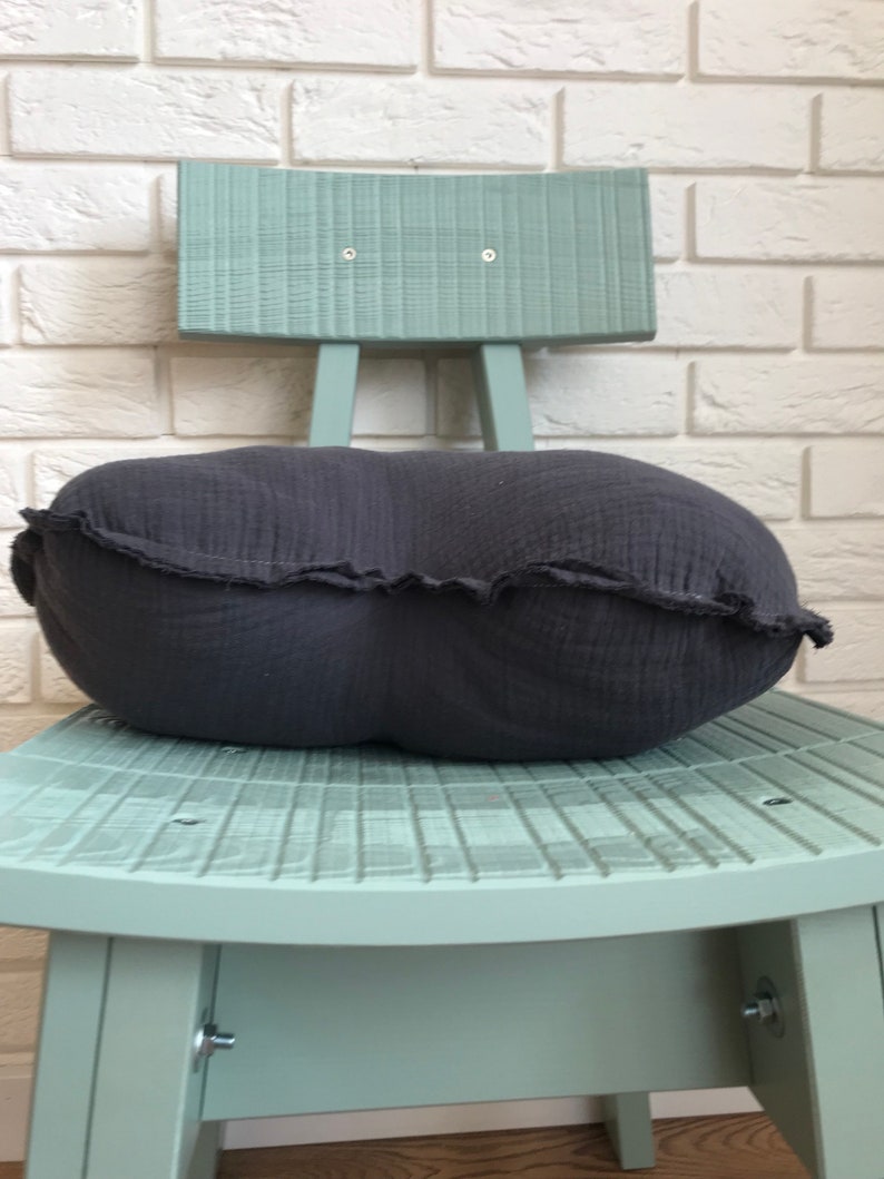 children/'s pillow kids pillow kids room decor decorative pillow baby bedding cushion mint baby star, Grey HEART muslin pillow