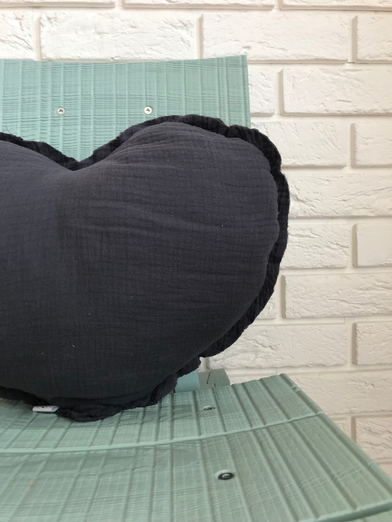 children/'s pillow kids pillow kids room decor decorative pillow baby bedding cushion mint baby star, Grey HEART muslin pillow