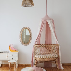 Pink Cream Muslin Canopy: Kids Room Decor | Circus canopy - Babotipi