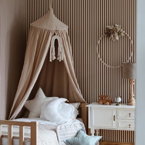 Soft Muslin Canopy in Caffe Latte Color / Cream Bed canopy / Children's Room Decoration / Perfect for Nursery Outdoor Spaces/ High-Quality /