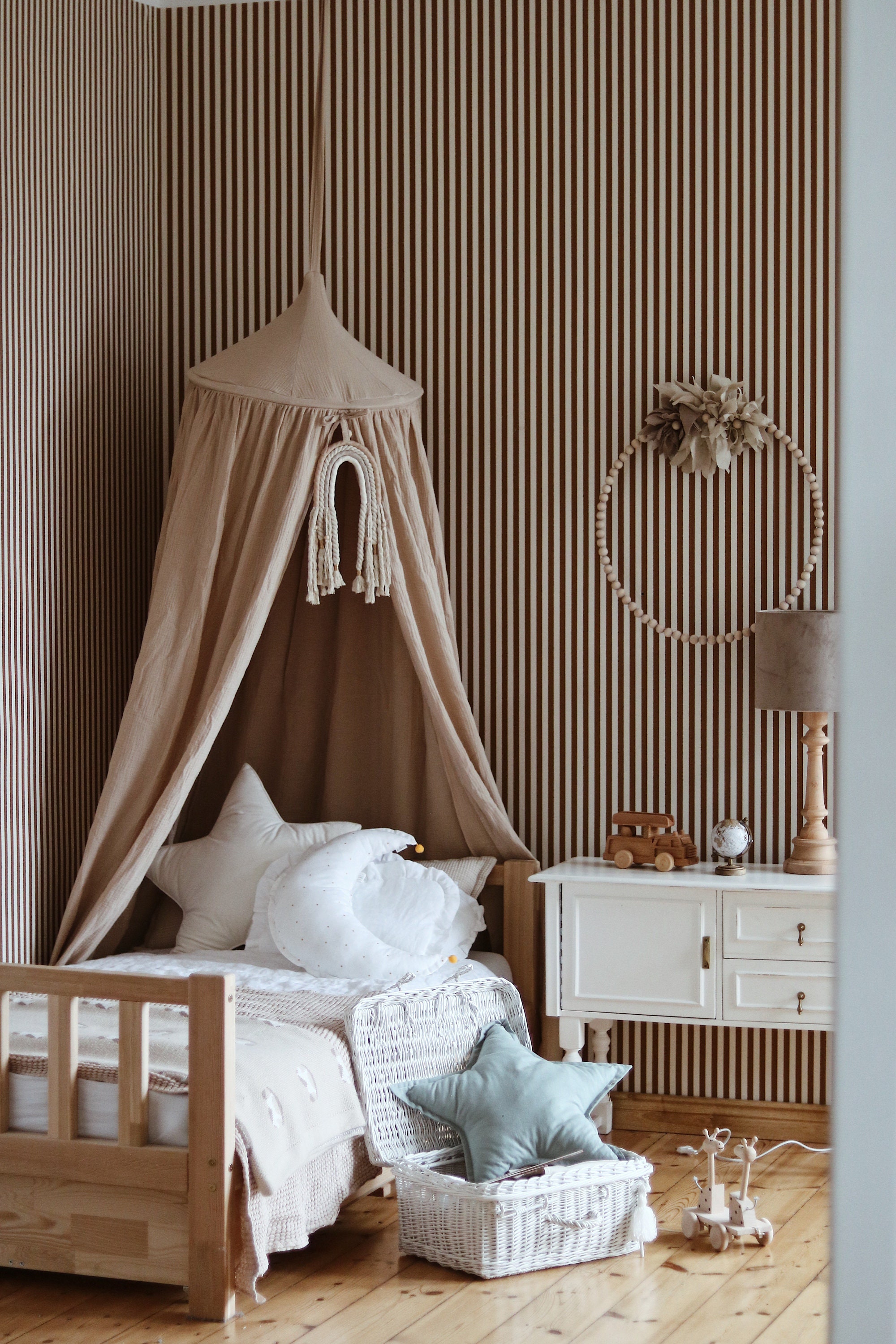 Soft Muslin Canopy in Caffe Latte Color / Cream Bed canopy / Children's Room Decoration / Perfect for Nursery Outdoor Spaces/ High-Quality /