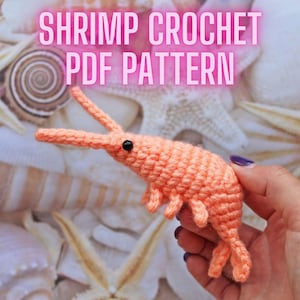 Patrón de ganchillo de gambas / Amigurumi PDF / ¡SIN COSER!