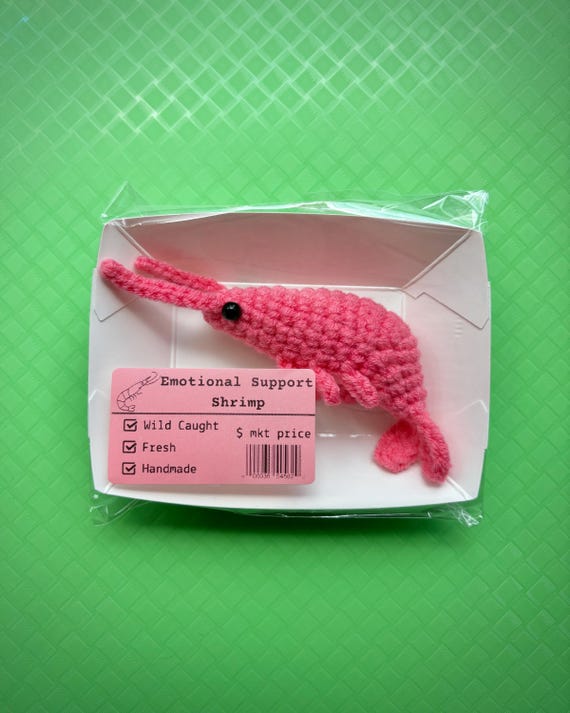 Mini Shrimp Plushie | Shrimp Charm Amigurumi