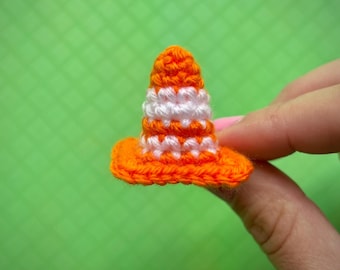Mini Crochet Traffic Cone Hat