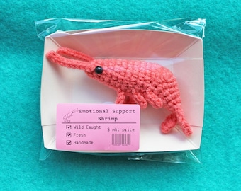 Mini Shrimp Plushie | Shrimp Charm Amigurumi