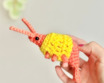 Small Shrimp Sweater Vest | Vest for Crochet Shrimp Plushies | VEST ONLY
