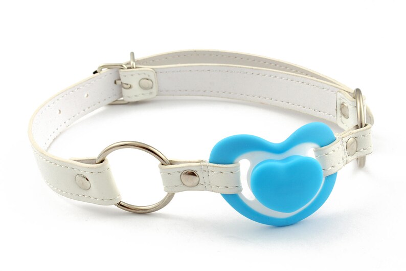 Bdsm Ball Gag Ddlg Blue Heart Gag With Adult Pacifier Etsy