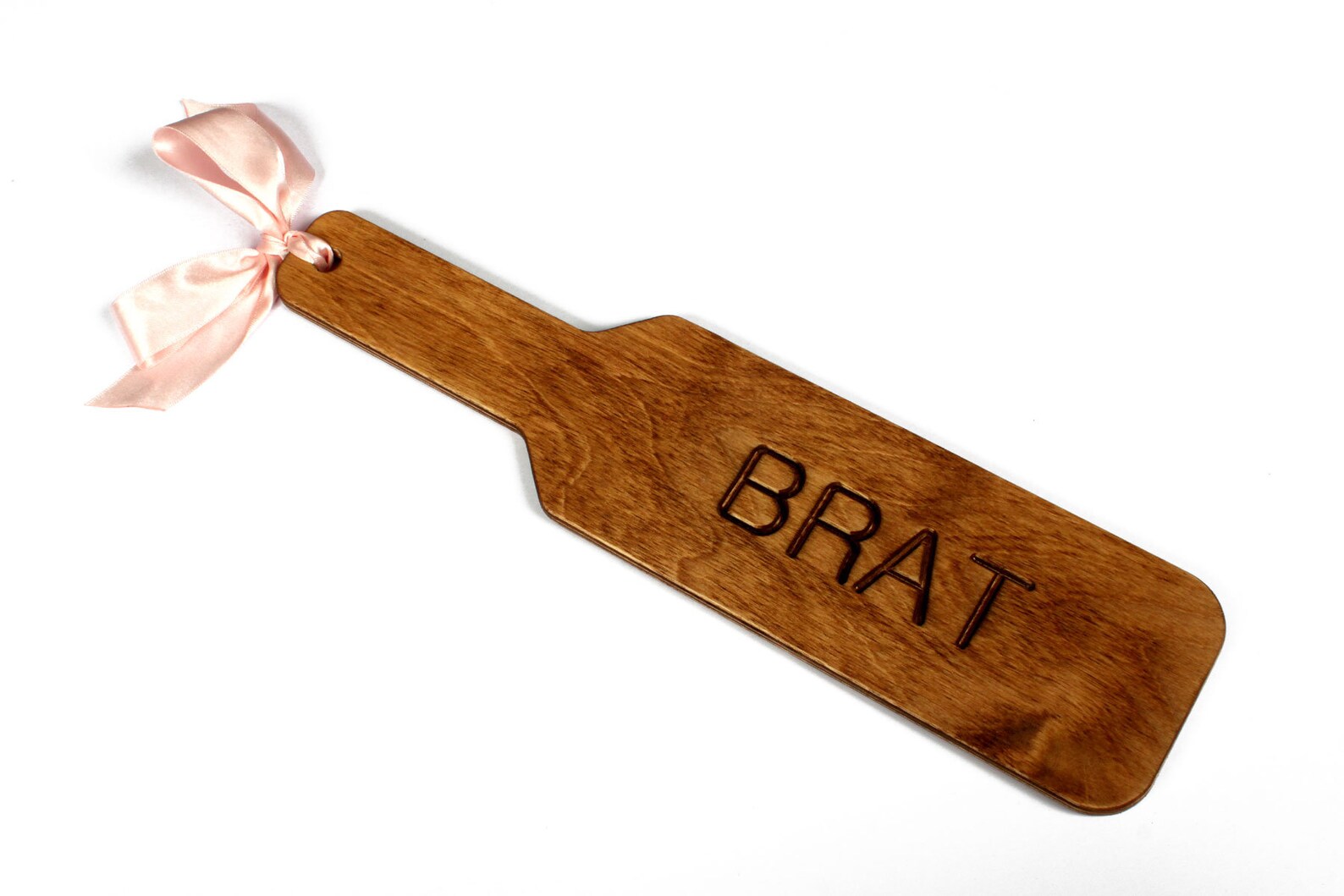 BRAT engraved BDSM wooden spanking paddle custom fetish image 0.