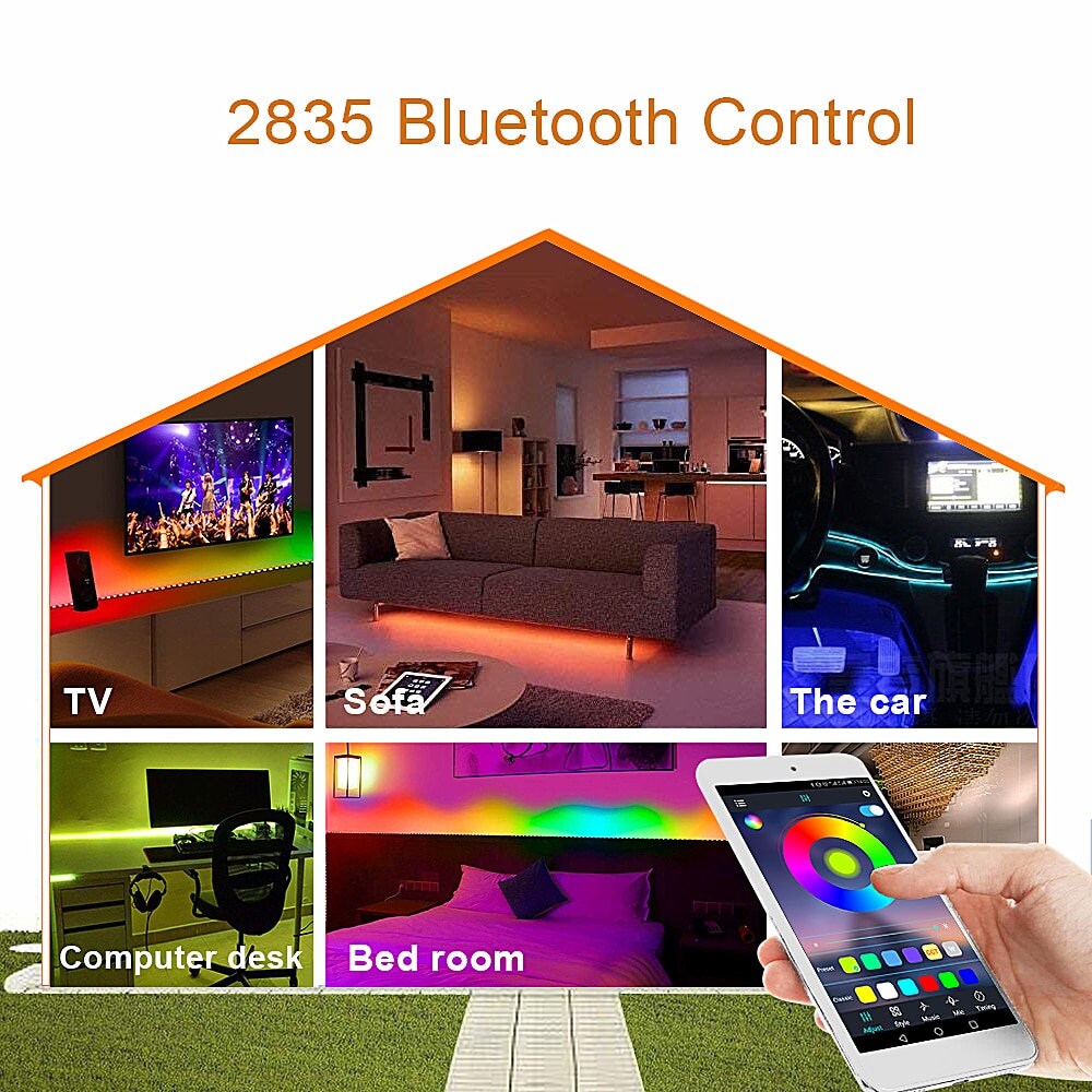 Bluetooth Control Wireless Smart RGB 16.5ft LED Strip Light - Etsy Australia