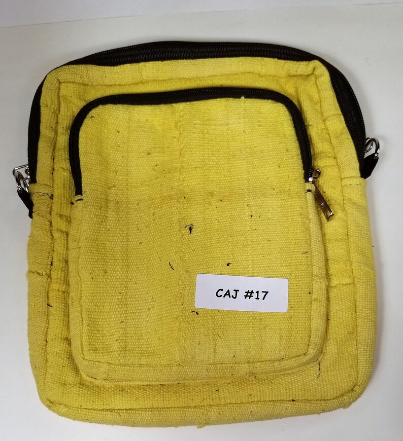 Denim Mustard Yellow African Fabric Shoulder Handbag Mali Mud cloth Purse Tribal Design Large #17 Mudcloth Cross Body Bag Adjustable Strap
