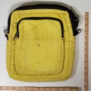 Mudcloth Cross Body Bag Adjustable Strap, Denim Mustard Yellow African Fabric Shoulder Handbag Mali Mud cloth Purse Tribal Design Large #17