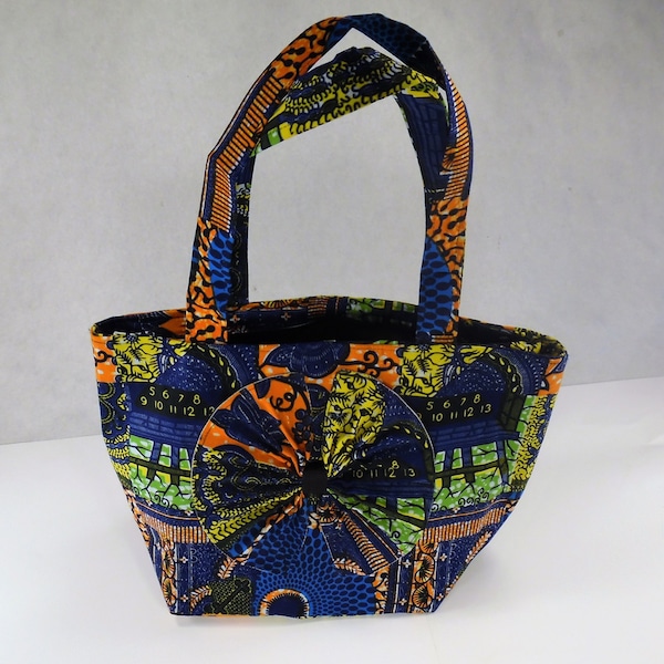 Sac à main noeud papillon tissu africain, Boho tote Bag, sac à bandoulière, sac sac à main, sac à main, en tissu Wax africain tissu accessoires, vêtements africains, impression bleuté