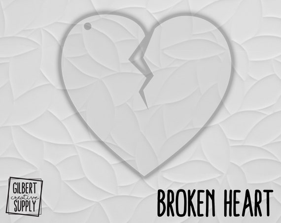 Broken Heart Acrylic Blank, Valentines Day Blank, Love Craft