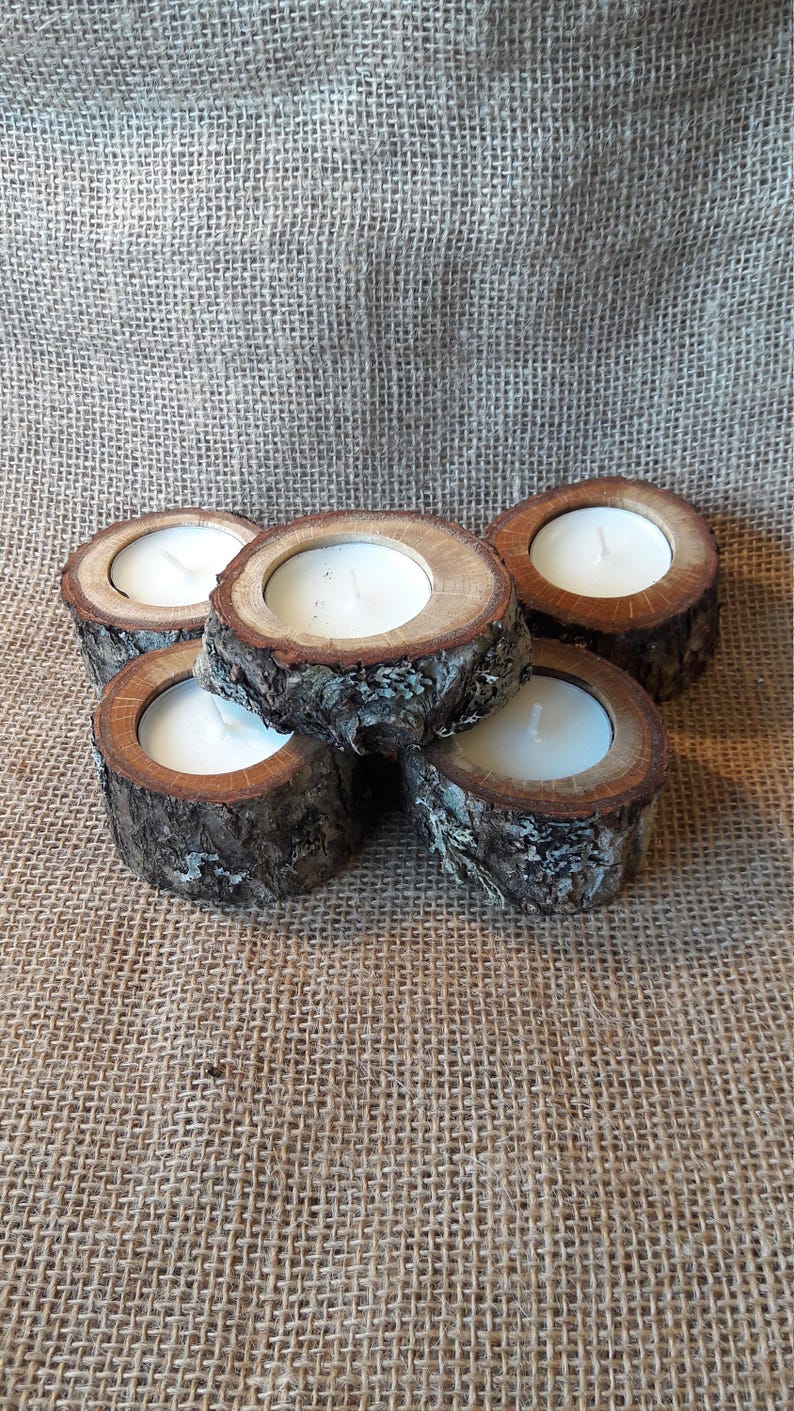 10 Rustic Candle holder Creating a mood, tea light holder, oak wood candle holder, Rustic wedding decor, home decor, country wedding, image 3