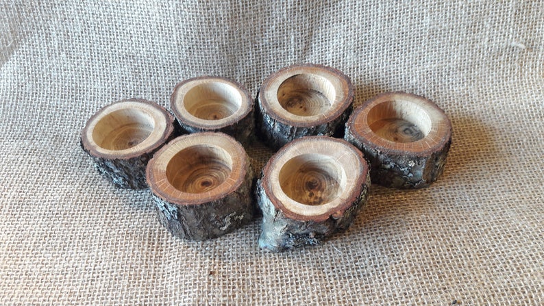 10 Rustic Candle holder Creating a mood, tea light holder, oak wood candle holder, Rustic wedding decor, home decor, country wedding, image 4