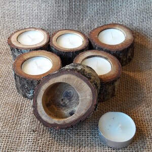 10 Rustic Candle holder Creating a mood, tea light holder, oak wood candle holder, Rustic wedding decor, home decor, country wedding, image 2
