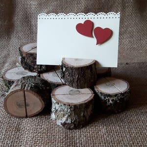 20 titulares de la tarjeta de la mesa de la boda rústica conjunto 100% hecho a mano madera de roble natural