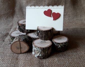 20 Rustic Wedding Table card holders set 100% handmade Natural oak wood