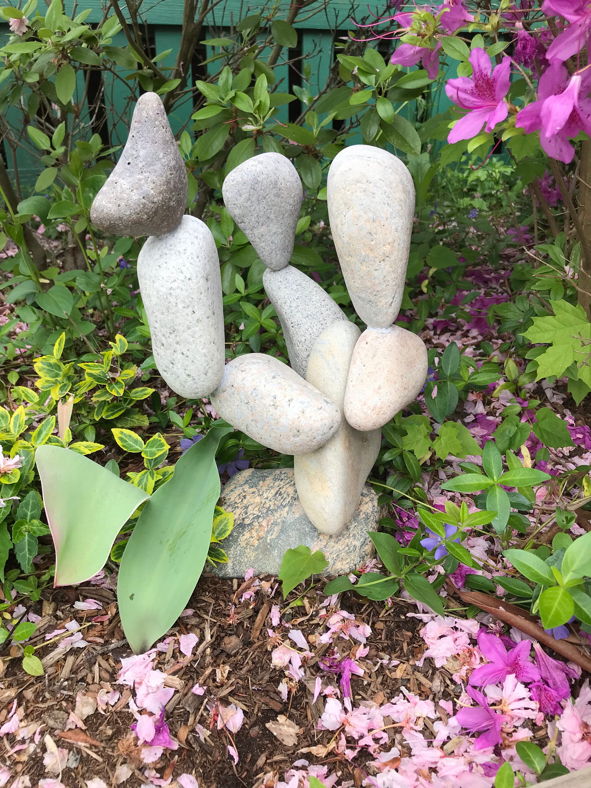 Medium Beach Rock Garden Sculpture From Cape Cod (#DAV134)