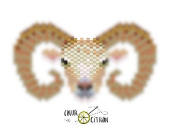 Brickstitch diagram of mouflon