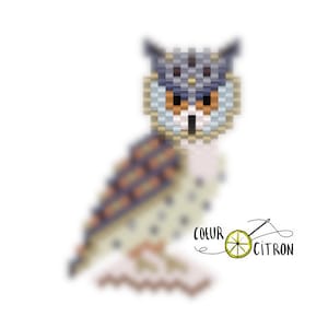 Miyuki beaded owl brickstitch diagram/Brickstitch pattern owl