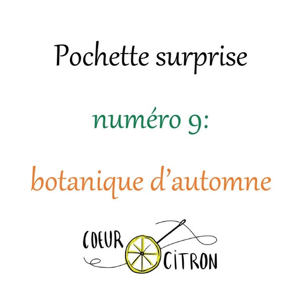 Pochette surprise numéro 9: botanique d'automne