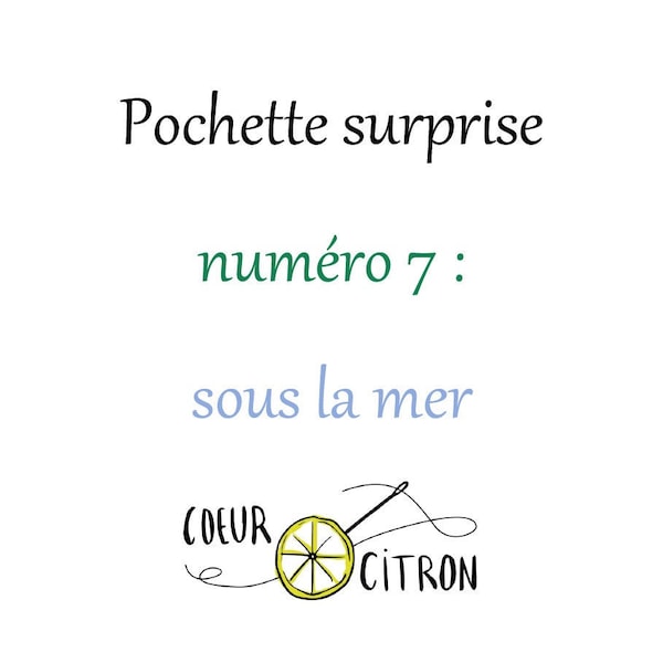 Pochette surprise numéro 7: sous la mer