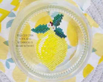 Diagrama de punto de ladrillo limón grande con flores / patrón de punto de ladrillo limón con flores