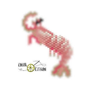 May include: Pink shrimp cross stitch pattern with the text "COEUR & CITRON" and a lemon slice with a needle and thread.