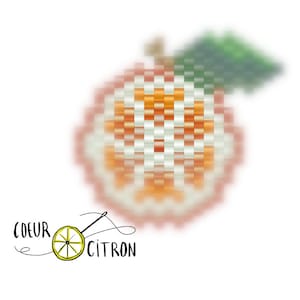 Orange slice Miyuki beads diagram / orange brickstitch pattern