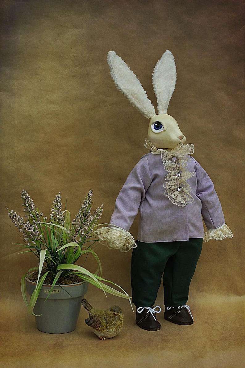 Porcelain Rabbit Doll Rabbit polymer clay Rabbit toy Easter Bunny