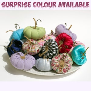 Multicoloured Felt & Velvet Pumpkins ~ Little Handmade Fabric Pumpkin Ornaments ~ Halloween Table Décor