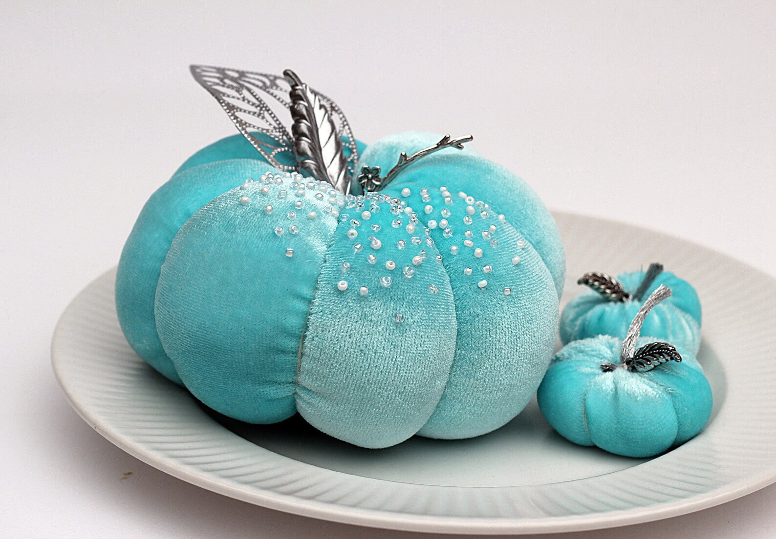 Halloween table decor turquoise pumpkin Pumpkins Rustic Etsy